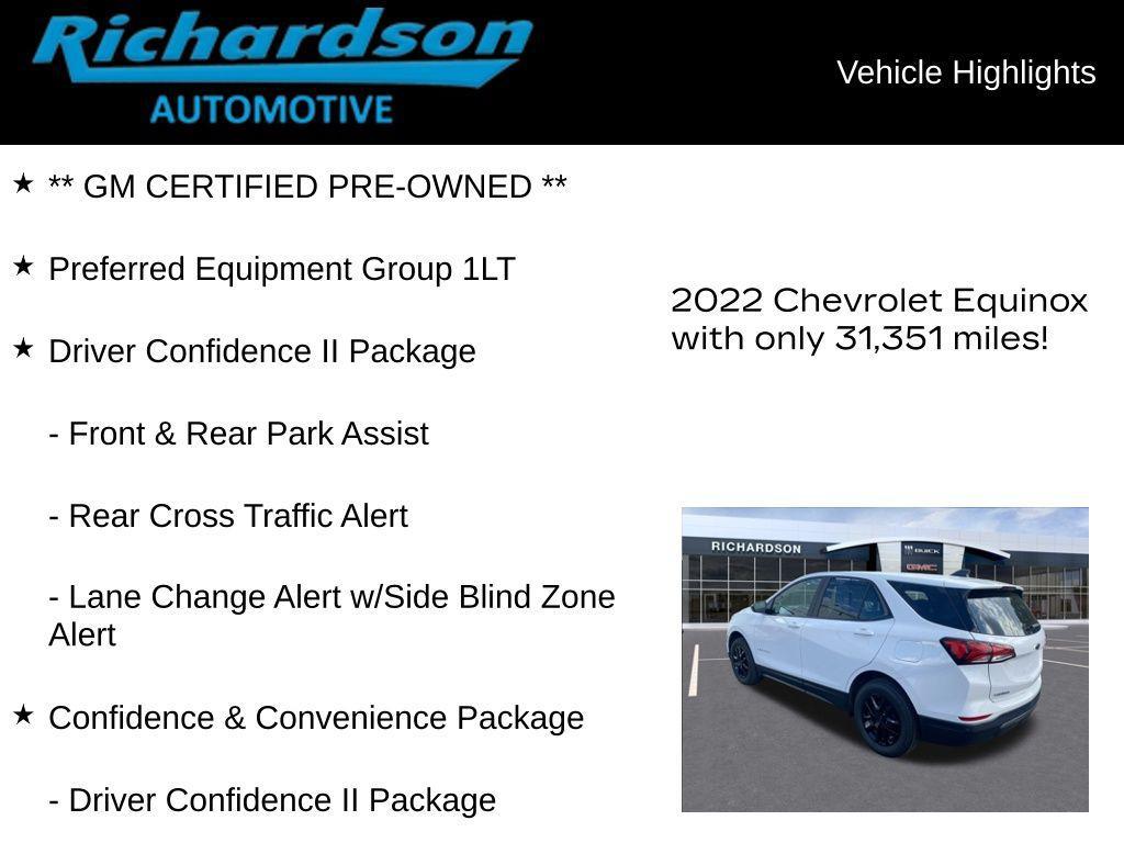 used 2022 Chevrolet Equinox car, priced at $22,531