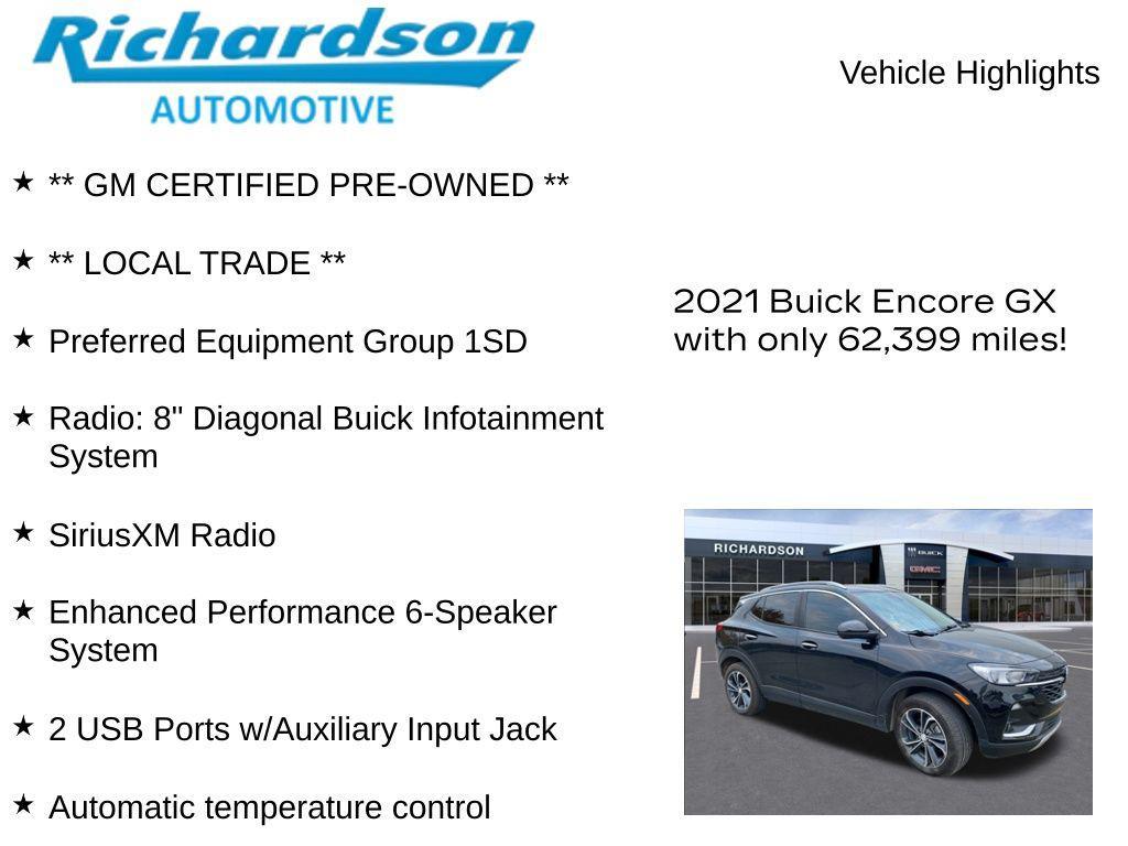 used 2021 Buick Encore GX car, priced at $18,433