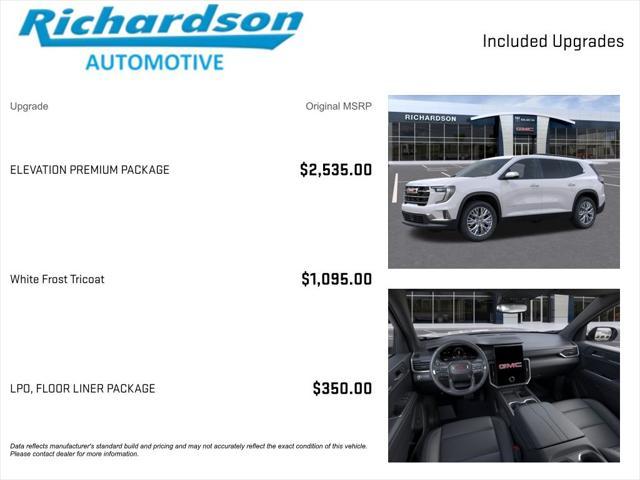 new 2025 GMC Acadia car, priced at $46,385