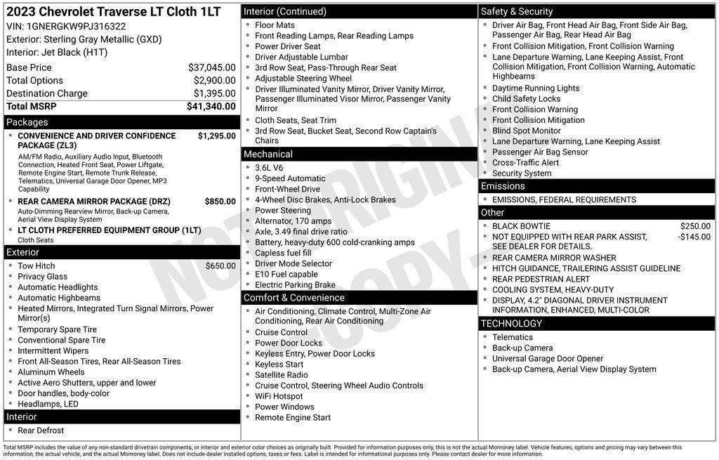 used 2023 Chevrolet Traverse car, priced at $31,936