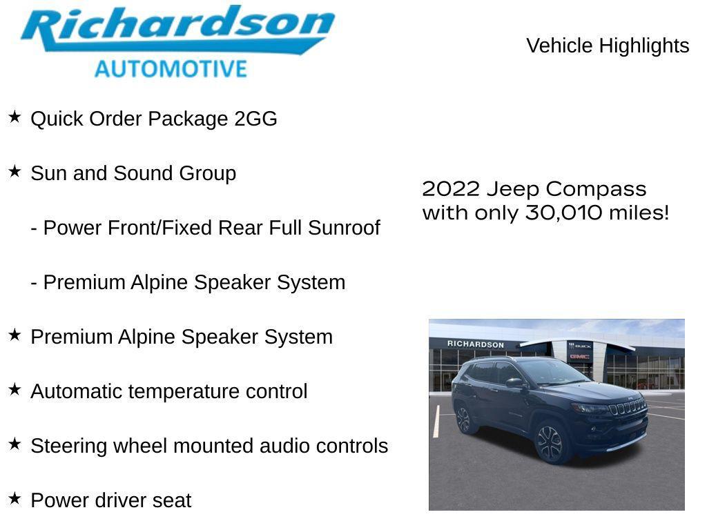 used 2022 Jeep Compass car, priced at $23,305