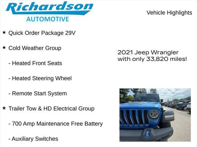 used 2021 Jeep Wrangler Unlimited 4xe car, priced at $34,557