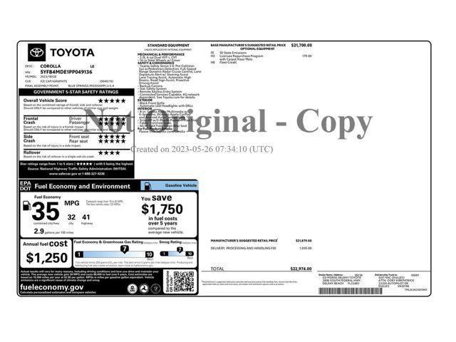 used 2023 Toyota Corolla car, priced at $18,999