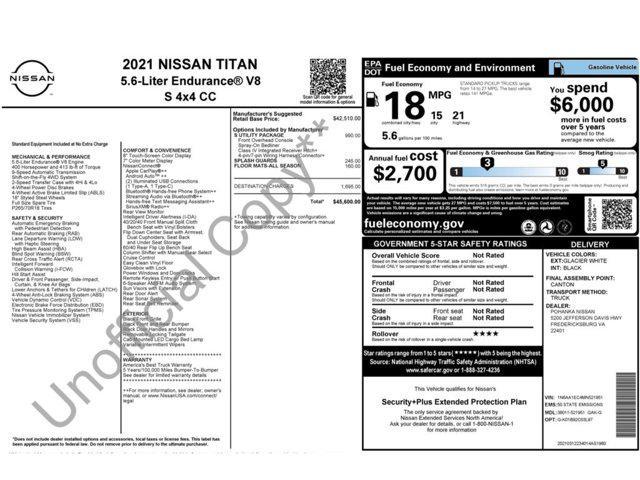 used 2021 Nissan Titan car, priced at $27,999