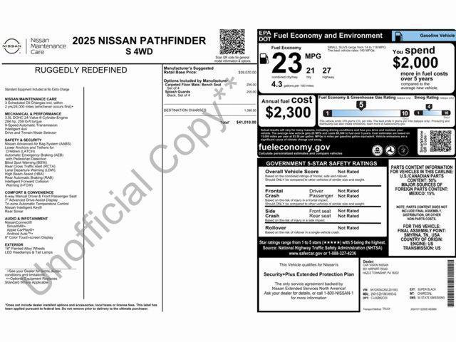 new 2025 Nissan Pathfinder car, priced at $41,010