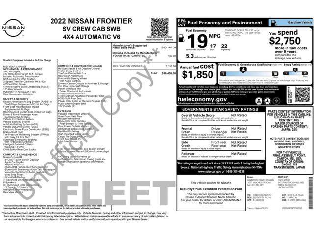 used 2022 Nissan Frontier car, priced at $25,499