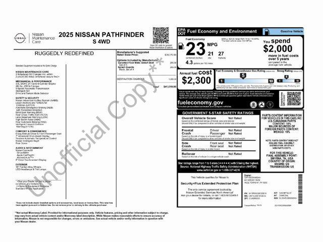 new 2025 Nissan Pathfinder car, priced at $41,010