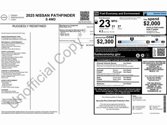 new 2025 Nissan Pathfinder car, priced at $41,010