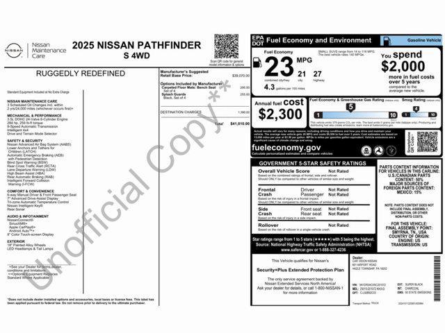 new 2025 Nissan Pathfinder car, priced at $41,010