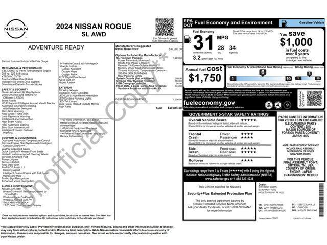 new 2024 Nissan Rogue car, priced at $40,845