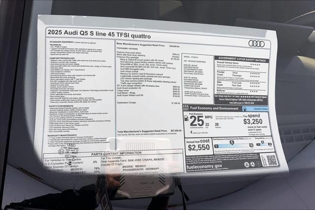 new 2025 Audi Q5 car, priced at $57,680