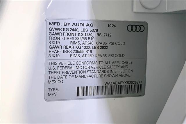 new 2025 Audi Q5 car, priced at $49,655