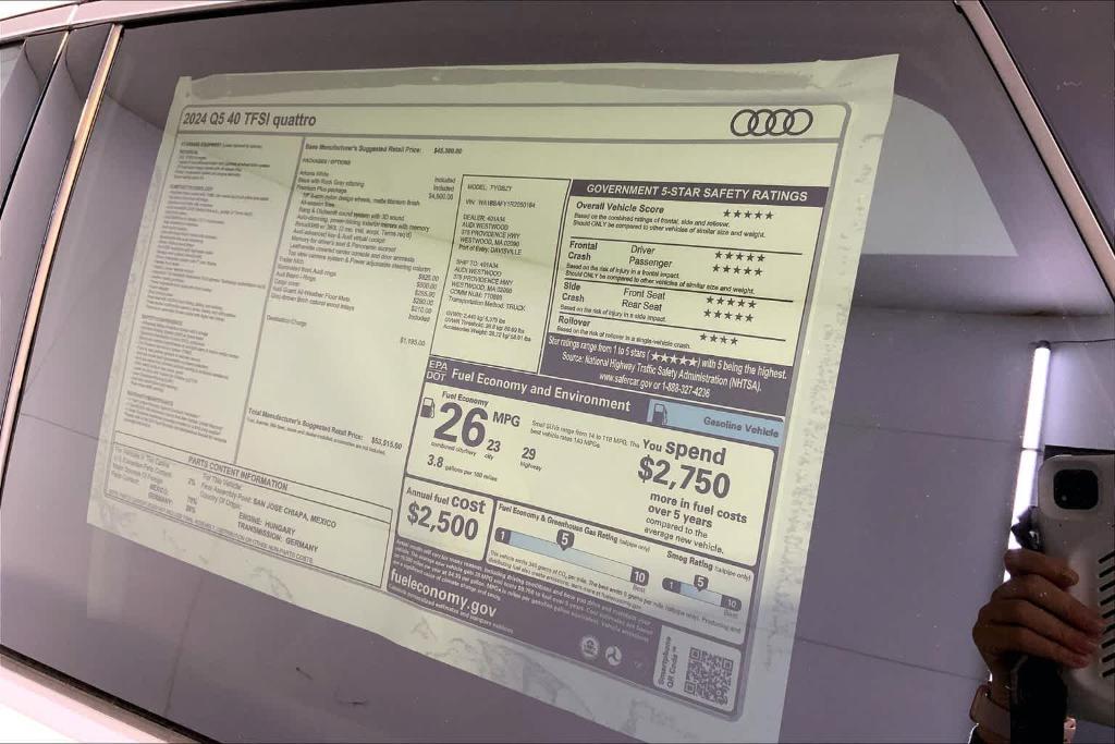 new 2024 Audi Q5 car, priced at $53,515
