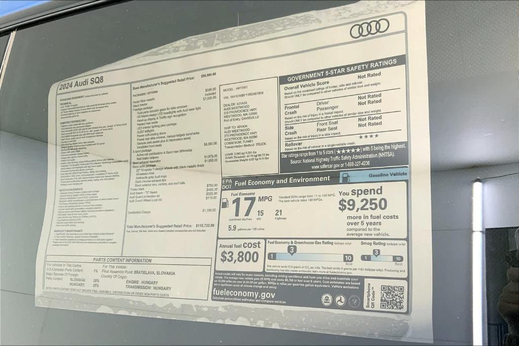 new 2024 Audi SQ8 car, priced at $115,720