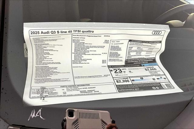 new 2025 Audi Q3 car, priced at $45,985