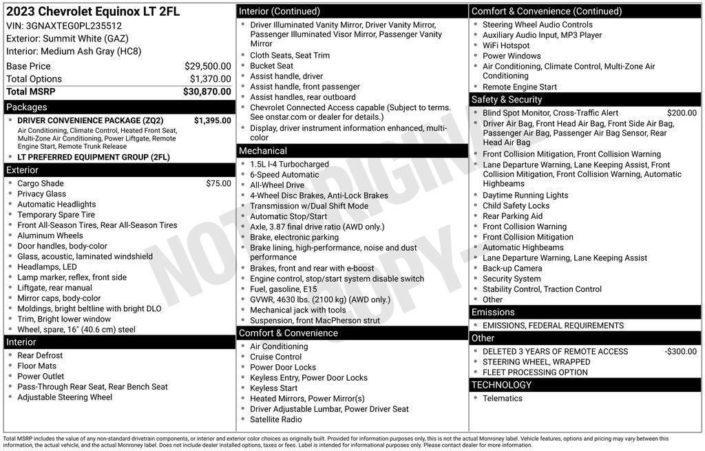 used 2023 Chevrolet Equinox car, priced at $19,687