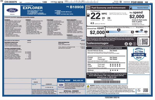used 2023 Ford Explorer car, priced at $29,784