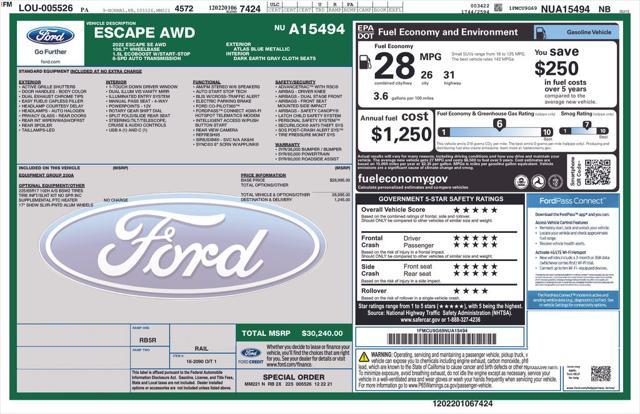 used 2022 Ford Escape car, priced at $20,975
