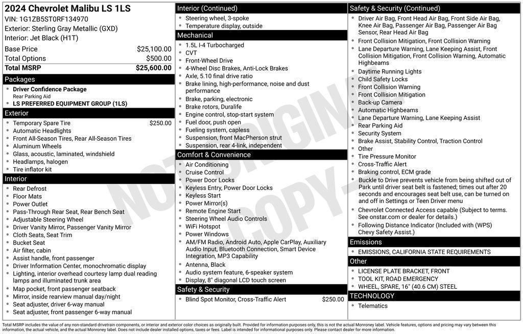 used 2024 Chevrolet Malibu car, priced at $20,975