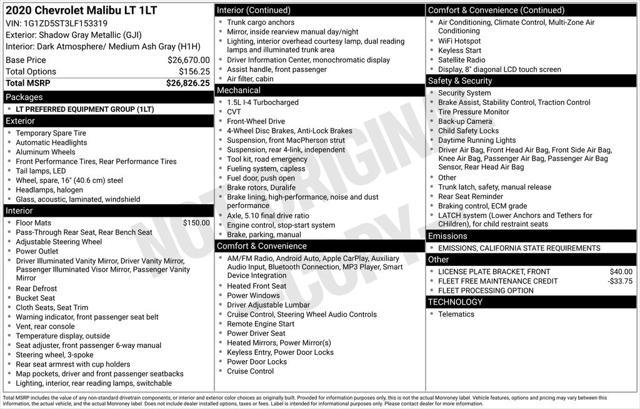 used 2020 Chevrolet Malibu car, priced at $18,675
