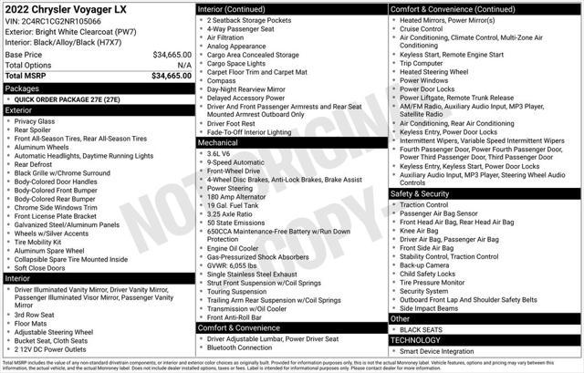 used 2022 Chrysler Voyager car, priced at $20,770