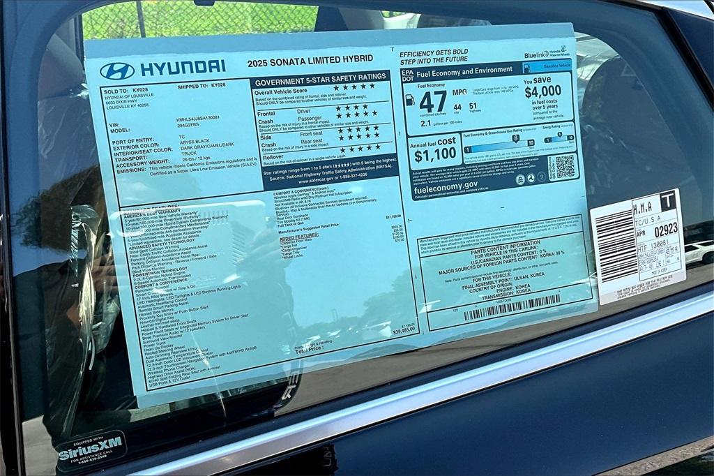 new 2025 Hyundai Sonata Hybrid car, priced at $36,782