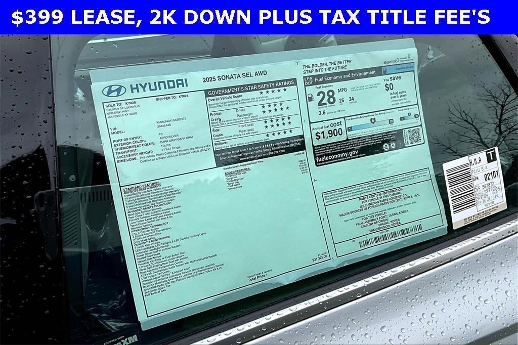 new 2025 Hyundai Sonata car, priced at $27,773