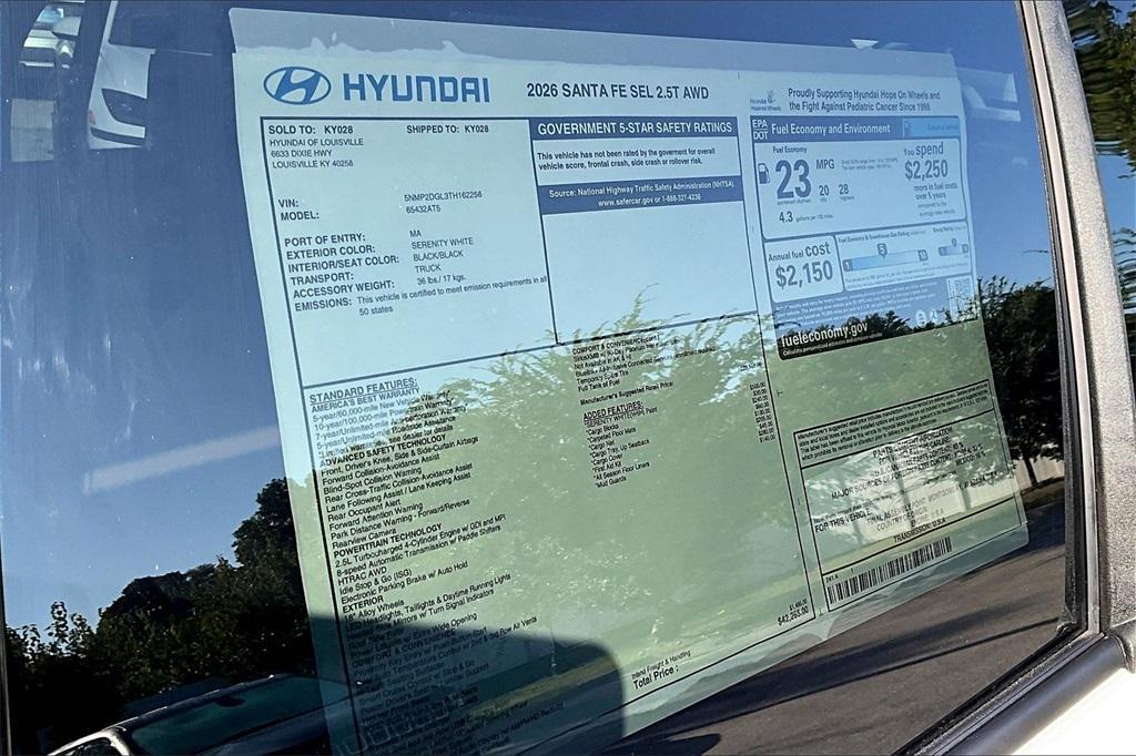new 2026 Hyundai Santa Fe car, priced at $39,421
