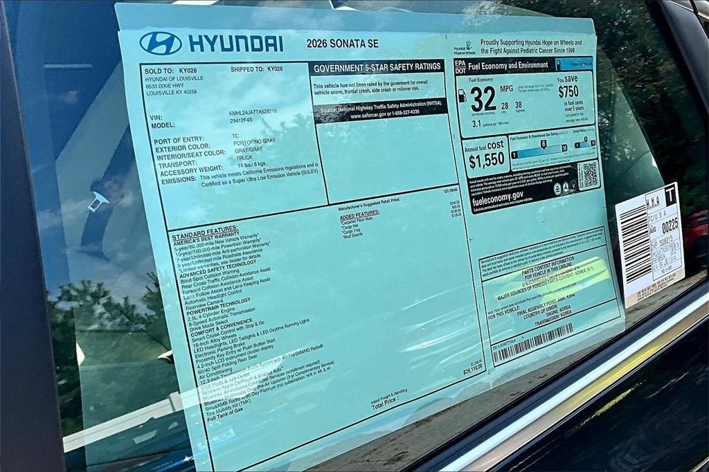 new 2026 Hyundai Sonata car, priced at $29,110