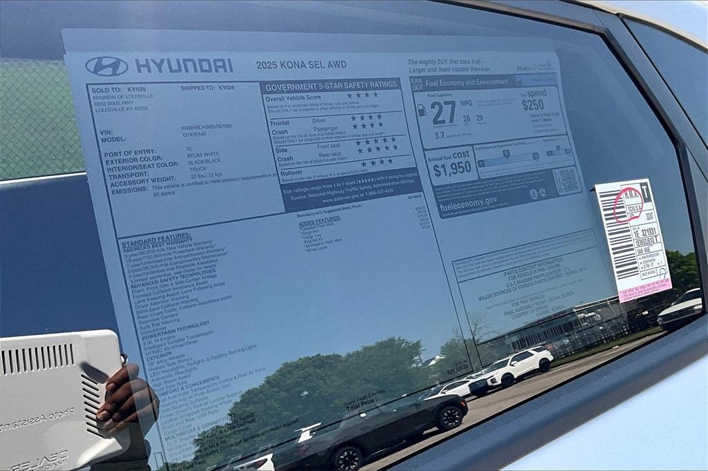 new 2025 Hyundai Kona car, priced at $26,964