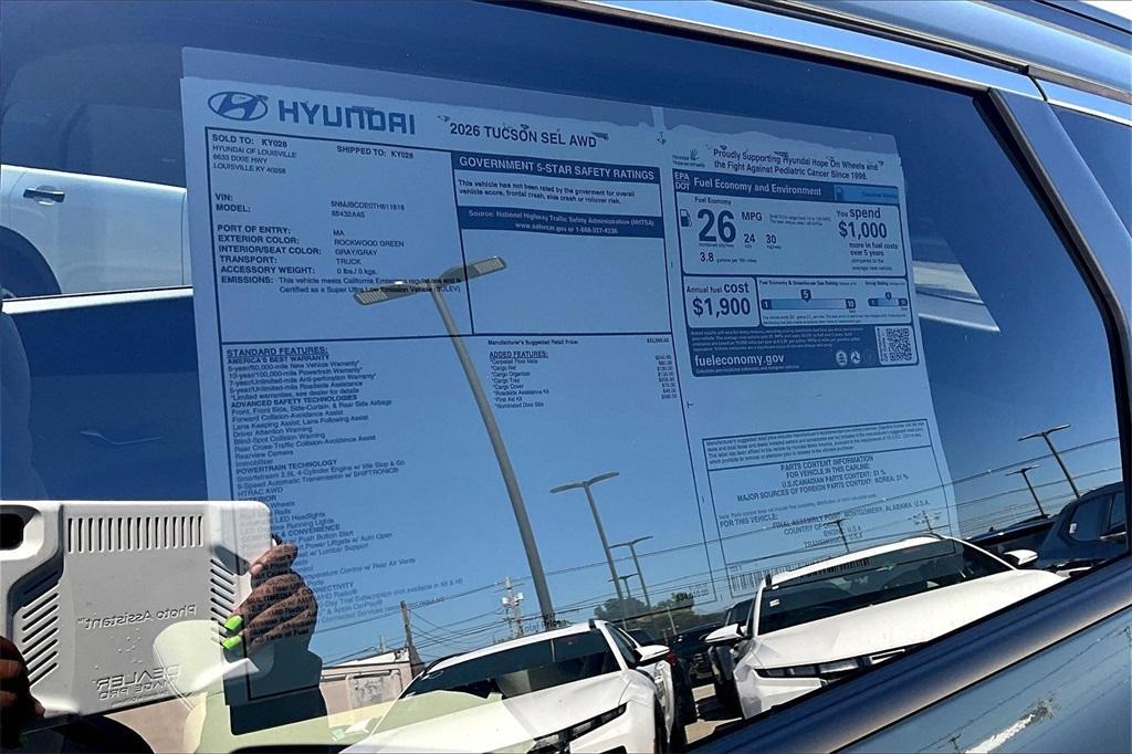 new 2026 Hyundai Tucson car, priced at $32,030
