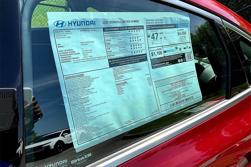 new 2025 Hyundai Sonata Hybrid car, priced at $37,948