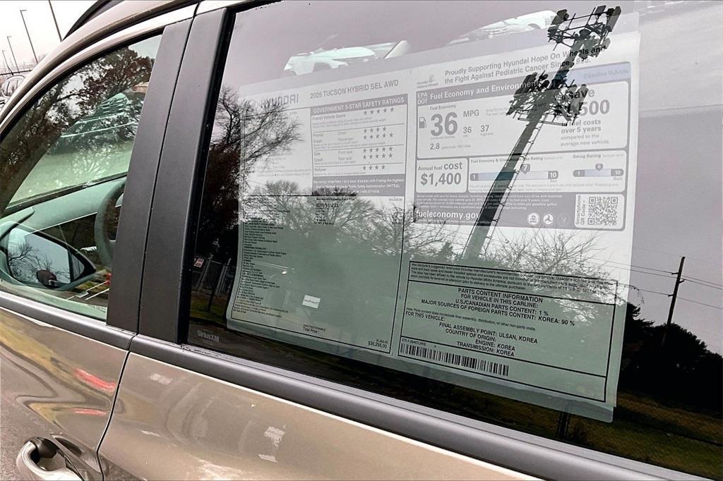 new 2026 Hyundai TUCSON Hybrid car, priced at $35,190