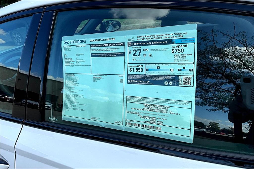 new 2026 Hyundai Sonata car, priced at $35,854