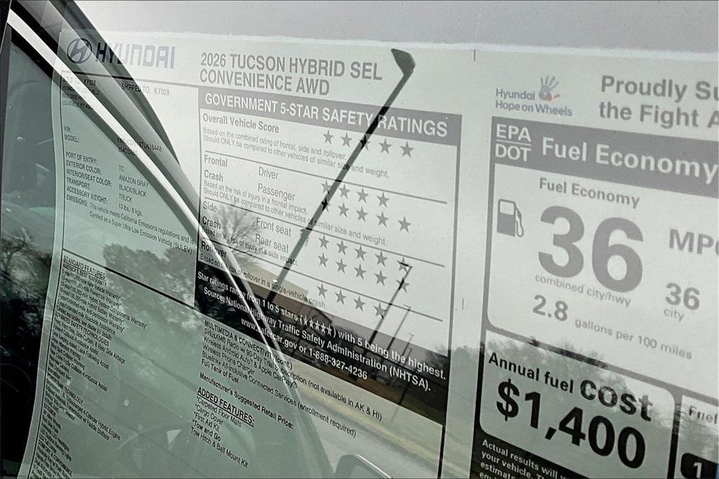 new 2026 Hyundai TUCSON Hybrid car, priced at $36,172