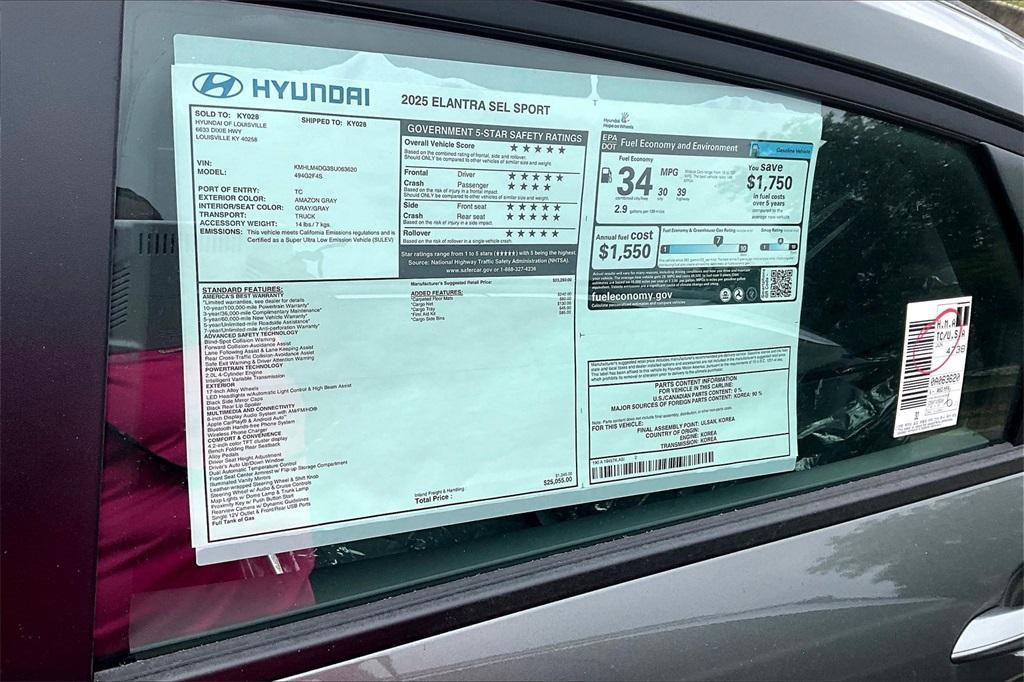 new 2025 Hyundai Elantra car, priced at $24,211