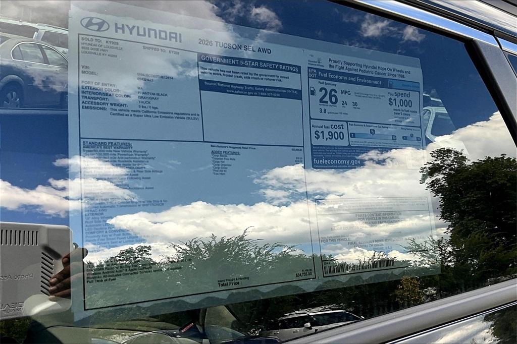 new 2026 Hyundai Tucson car, priced at $32,477