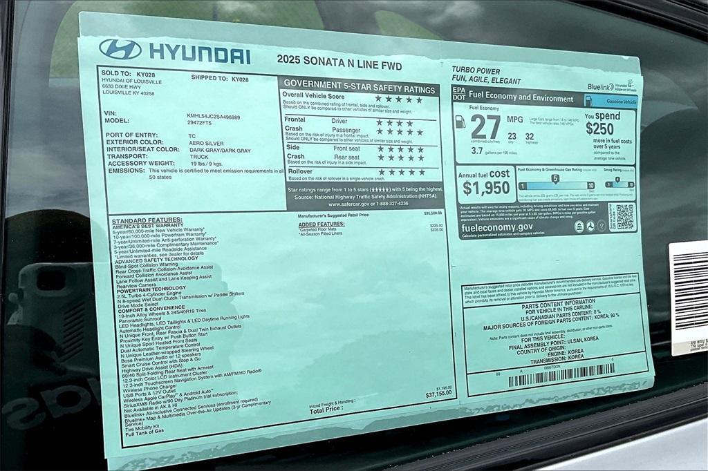 new 2025 Hyundai Sonata car, priced at $34,228
