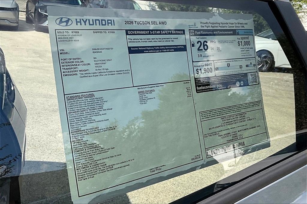 new 2026 Hyundai Tucson car, priced at $32,399