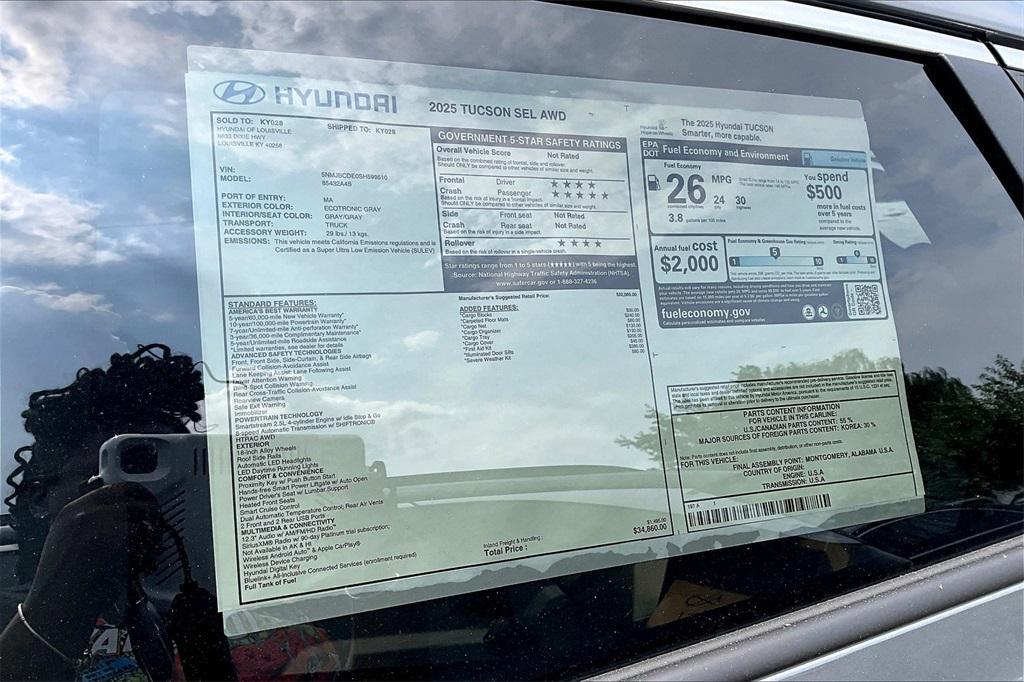 new 2025 Hyundai Tucson car, priced at $31,153