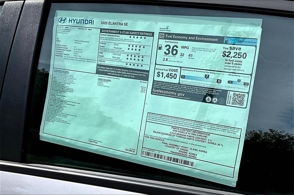 new 2025 Hyundai Elantra car, priced at $22,828