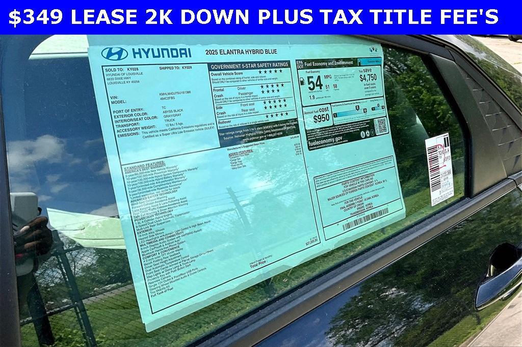 new 2025 Hyundai ELANTRA HEV car, priced at $24,980