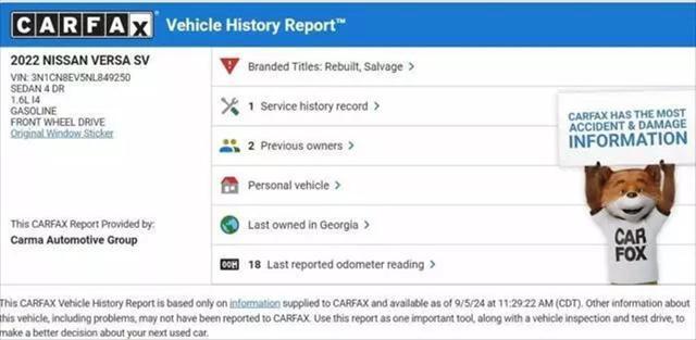 used 2022 Nissan Versa car, priced at $11,988