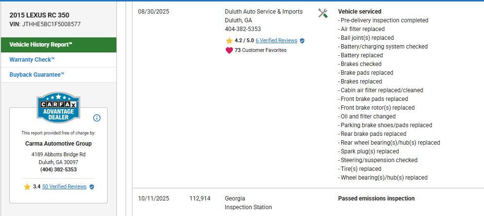 used 2015 Lexus RC 350 car, priced at $19,998