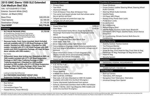 used 2015 GMC Sierra 1500 car, priced at $13,884