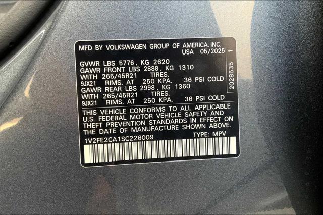 new 2025 Volkswagen Atlas Cross Sport car, priced at $52,938
