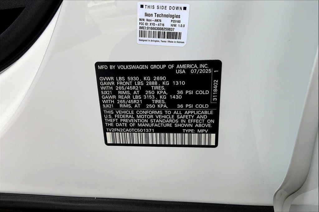 new 2026 Volkswagen Atlas car, priced at $55,501