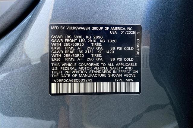 new 2025 Volkswagen Atlas car, priced at $50,189