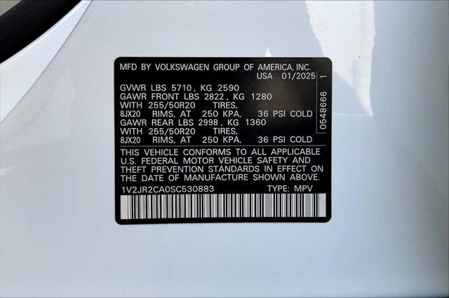 new 2025 Volkswagen Atlas car, priced at $45,509