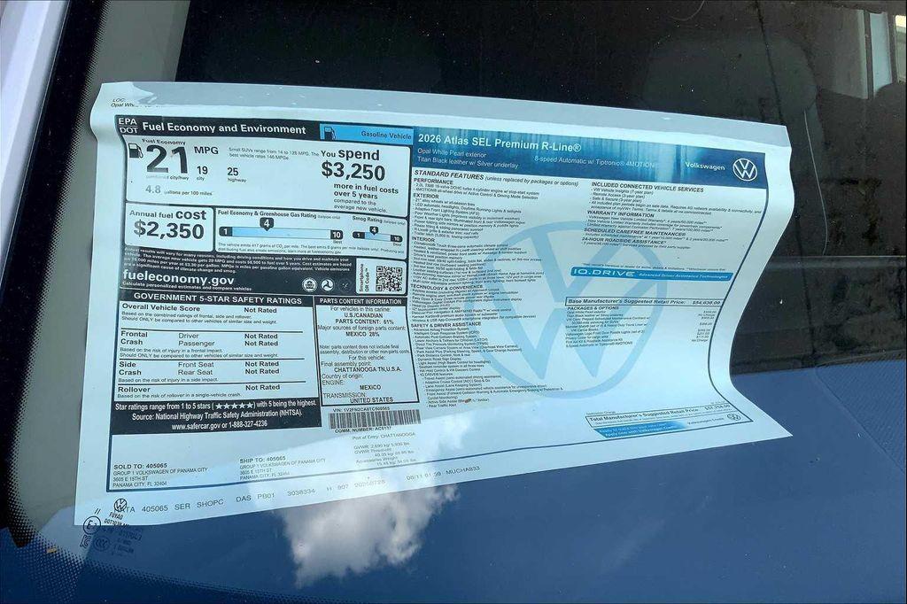 new 2026 Volkswagen Atlas car, priced at $55,463